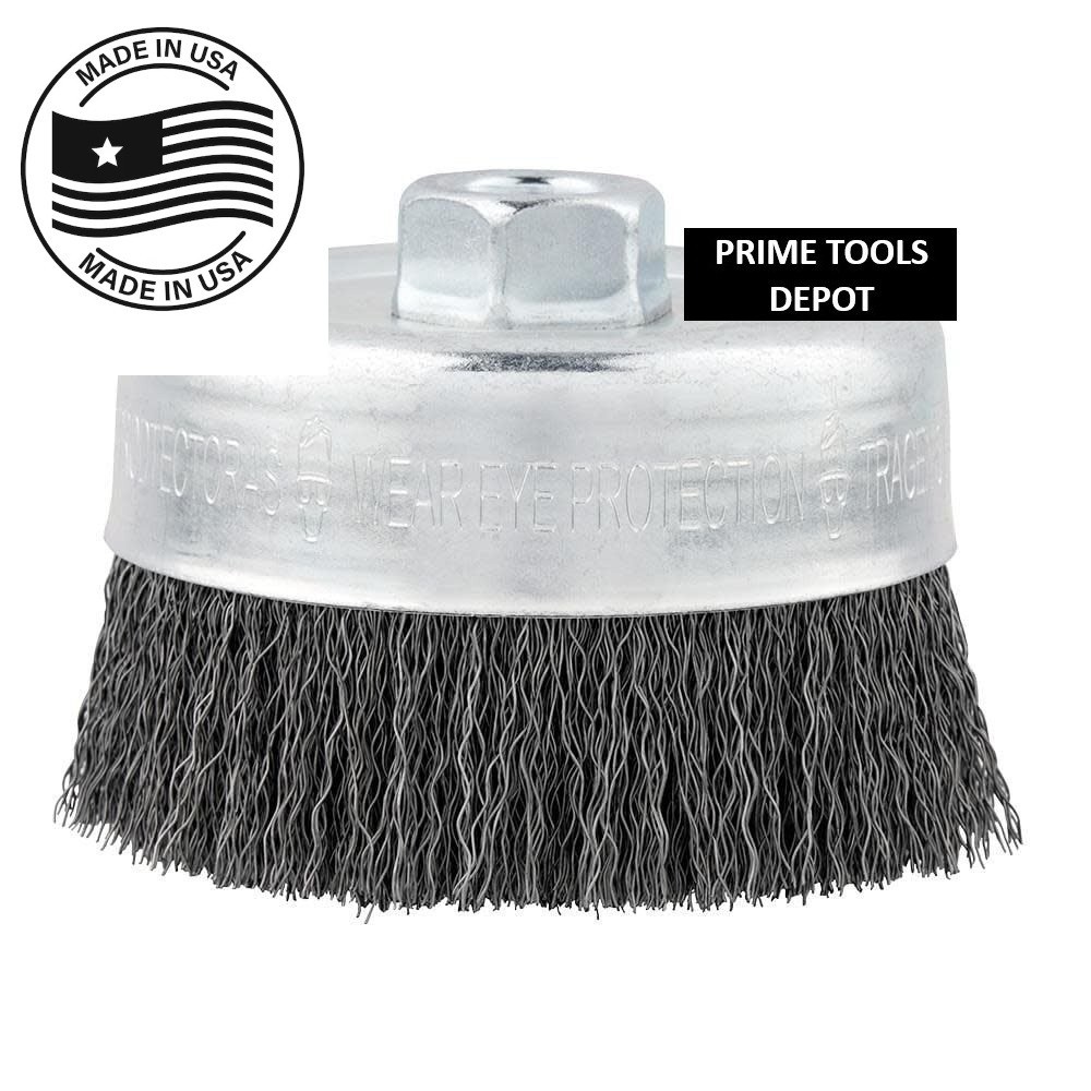 Milwaukee 4 in. Carbon Steel Crimped Wire Cup Brush 48-52-1300