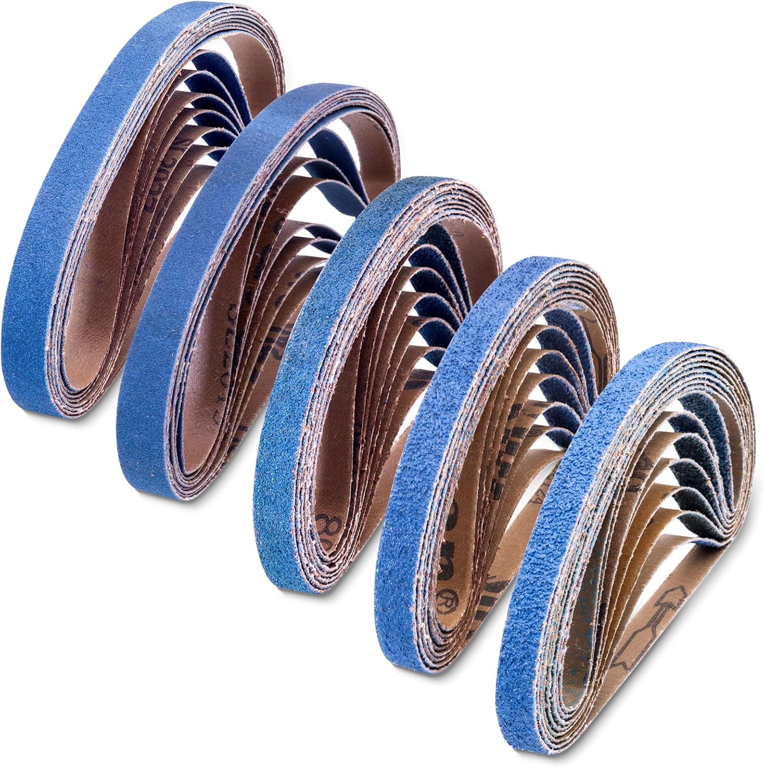 40 PCS 1/2″ x 18″ Zirconia Sanding Belts,8 Each of 40/60/80/120/240 Grits Belt S