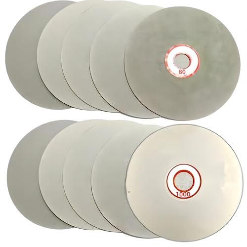 Diamond Flat Lap Disc Set 10 PCS, ENLAYER 4Inch Diamond Polishing Disc