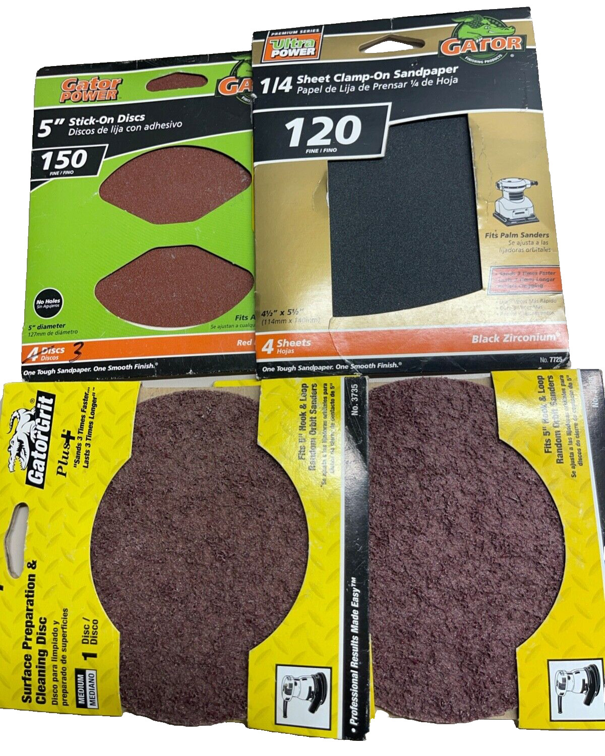 Gator 5″ Stick-On Sanding Discs 150 / 120 Grit + 2 Pack Cleaning / Preparation