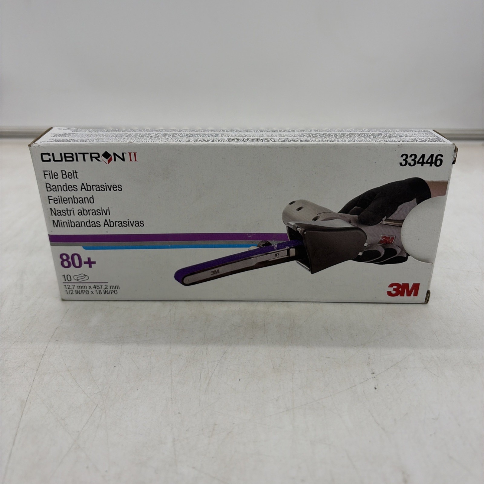 3M Cubitron II 33446 File Belts, 1/2″ x 18″, 80 Grit, Purple, Box of 10