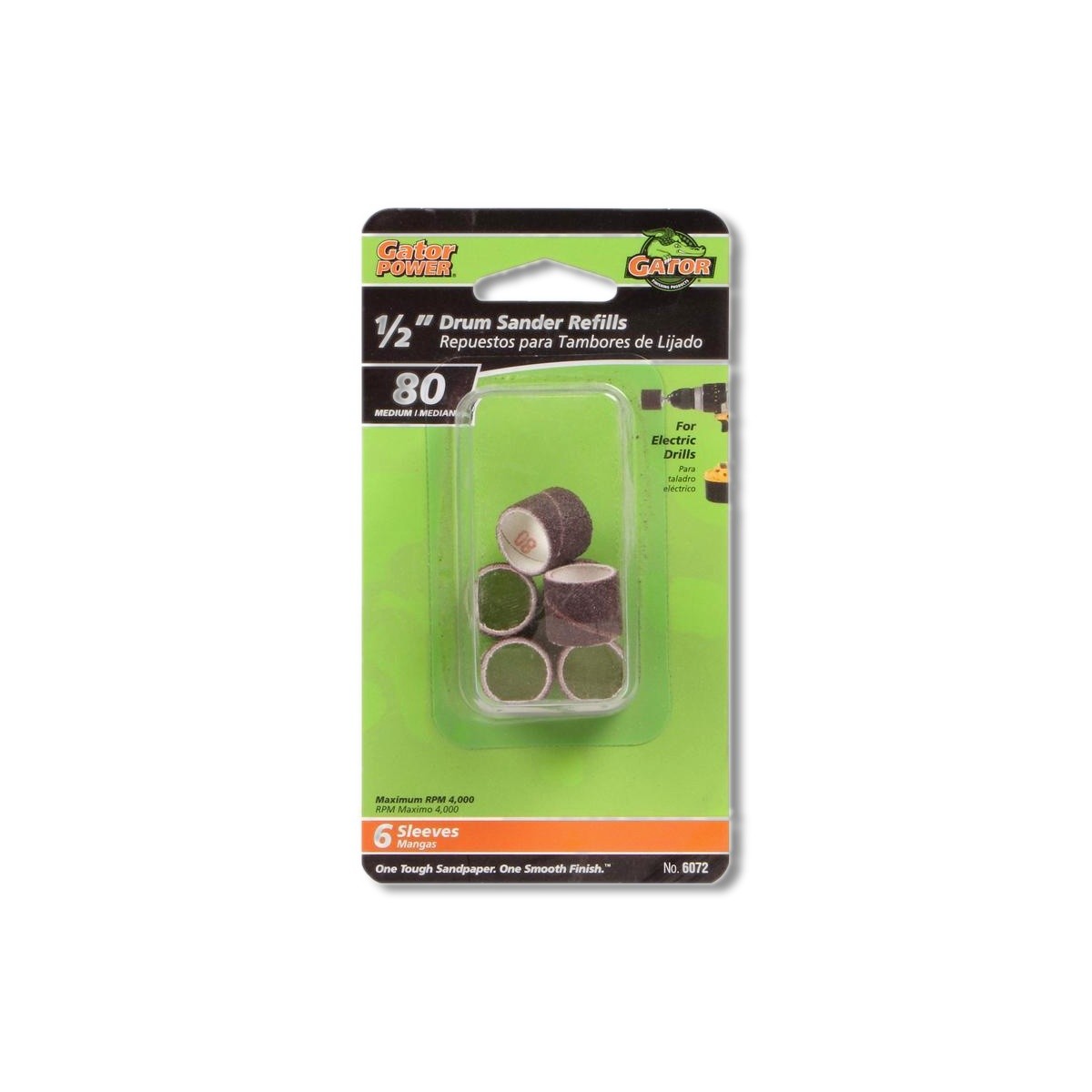 Gator 0.5 in D X 1/2 in L Aluminum Oxide Abrasive Sleeve Refill 80 6 pc 6072GA
