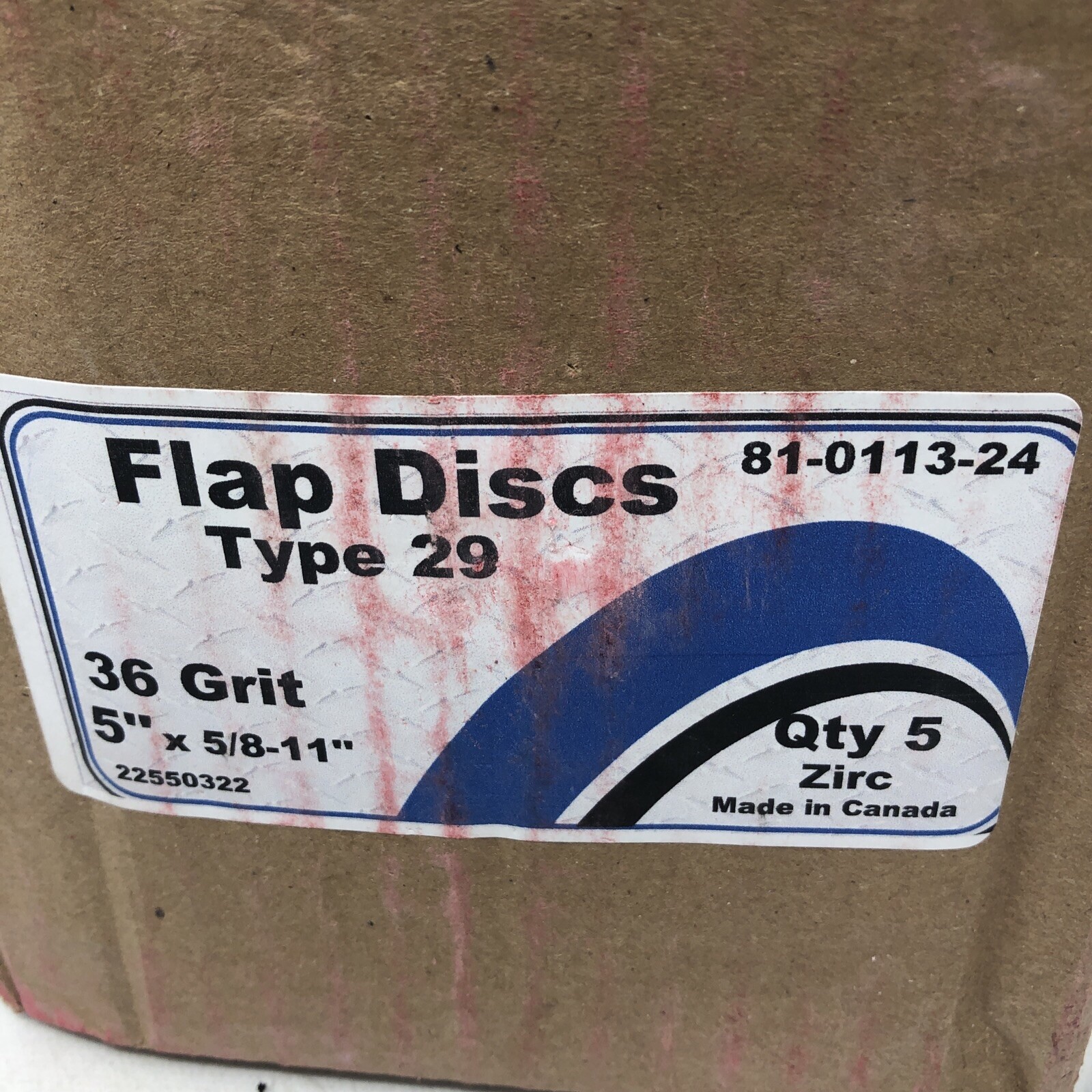 5PC Zirconia Blue Flap Disc Grinding Wheel Size:5″ x 7/8″-127MM x 22MM 36 Grit