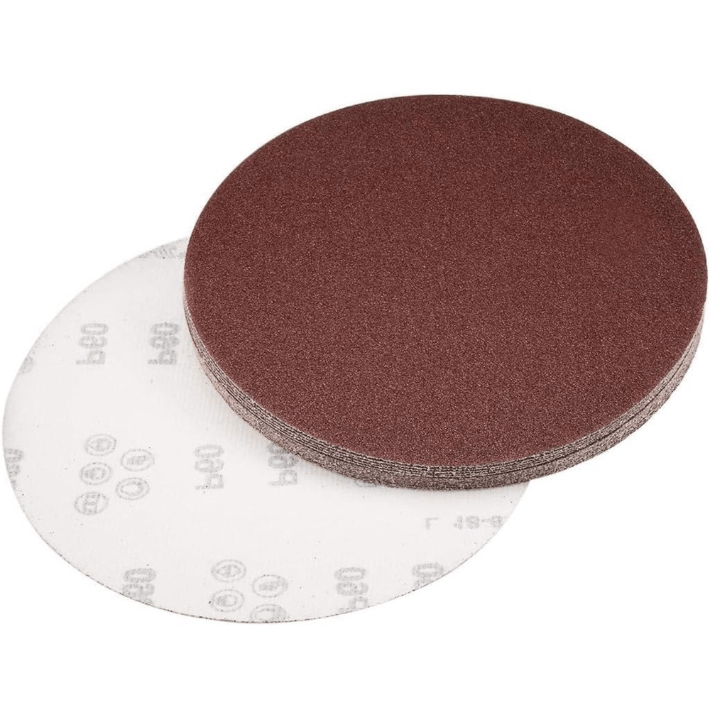 (15) – 8” Flocking Sandpaper Sanding Discs Aluminum Oxide 60 Grit Grits BLACK