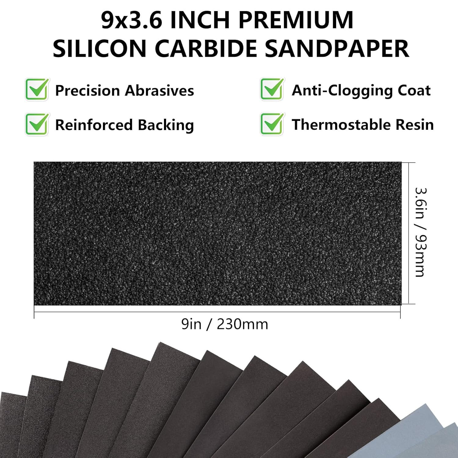 Sandpaper Assortment 120/220/400/600/800/1000/2000 Grit, 21 Sheets, 9 x 3.6 Inch