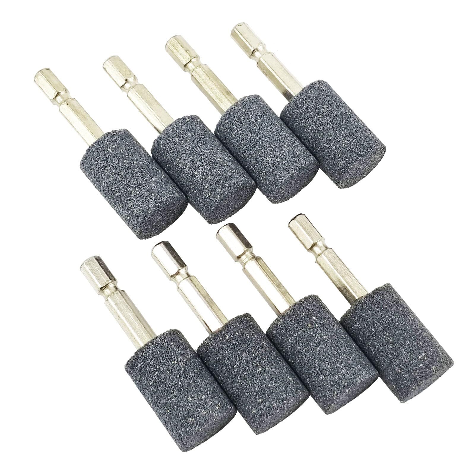 8 Pcs 20mm Cylinder Shape Grinding Stones 1/4 Inch Hex Shank for Rotary Tools