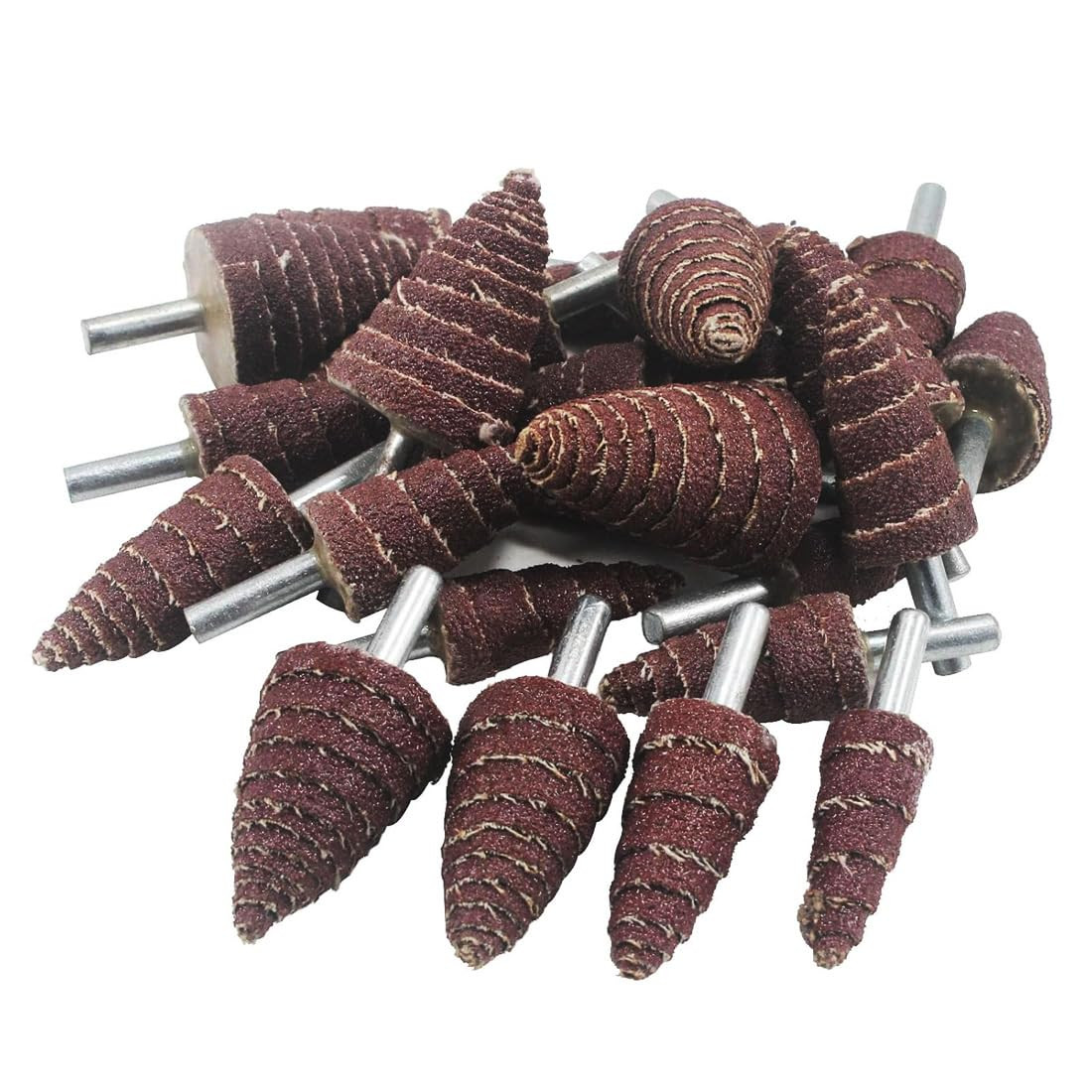 20 Pcs Cone Shape Sandpaper Deburring Sanding Polishing Flap Wheel 1/4 Shank