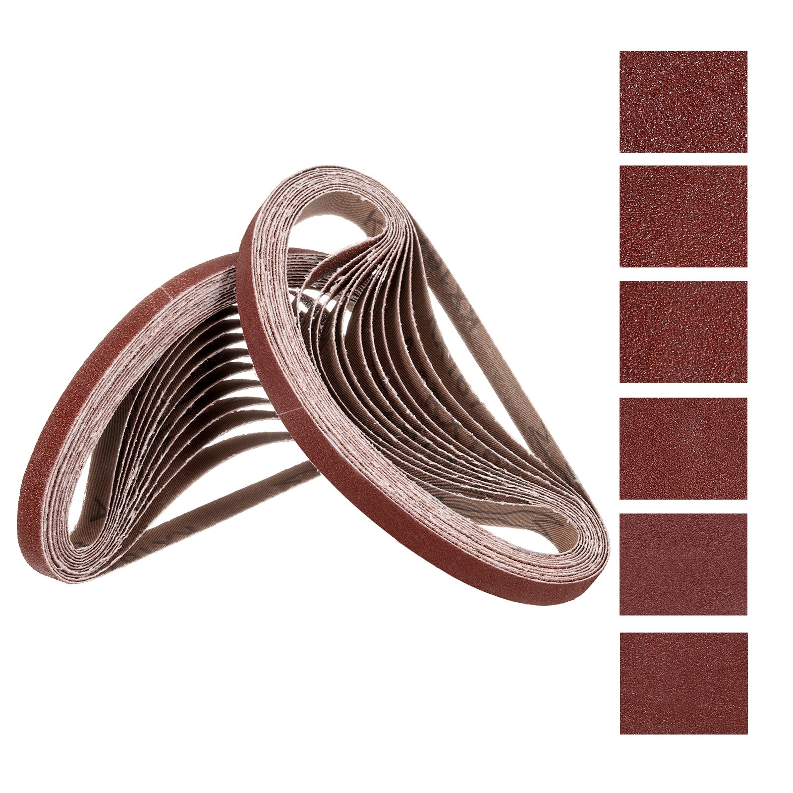 24 Pcs Sanding Belts 3/8 x 13 Inch 40/60/80/120/180/240 Grit Aluminum Oxide