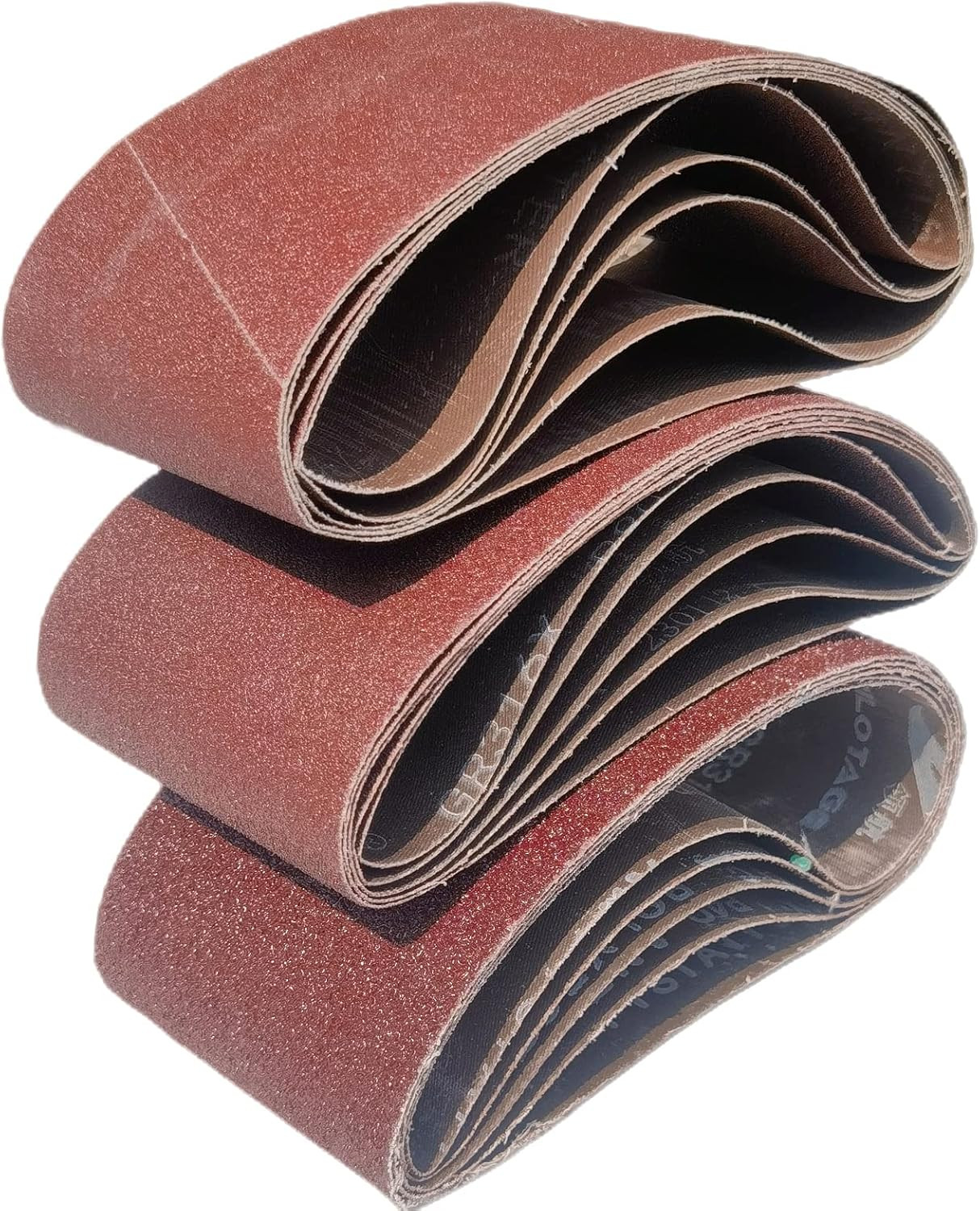 15 PCS 4″ X 21″ Premium Sanding Belts – 5 Each of 40 80 120 Grit Aluminum Oxide