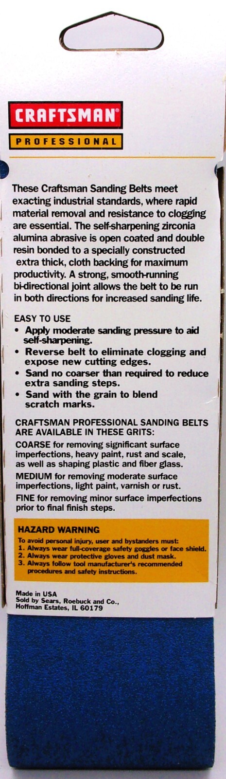 Craftsman – Medium 80 Grit 3″ x 21″ Sanding Belts, (2Pack) #928435