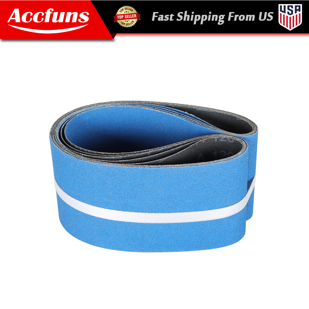 4″ X 36″, 5 – PACK, 120-GRIT PREMIUM ZIRCONIA, X-WEIGHT SANDING BELTS NEW