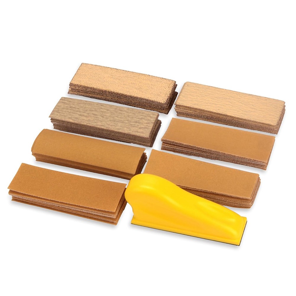 70 PCS Micro-Type Detail Sander Kit, 3.5x1Inch Hand Sanding with Hook3731
