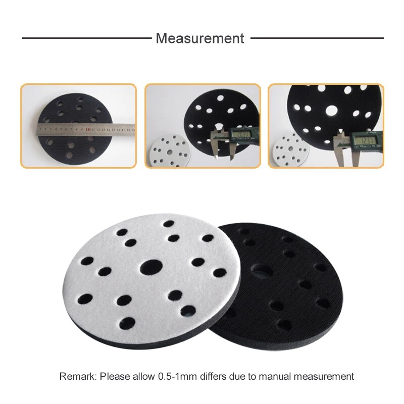 2Pcs 6″ Hook Loop Soft Foam Interface Sanding Disc Sander Backing Pad 15-Holes