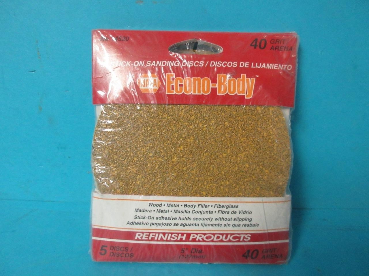 3 packs of 5 Napa Econo Body 40 Grit 5″ Stick-on Sanding Discs 127mm