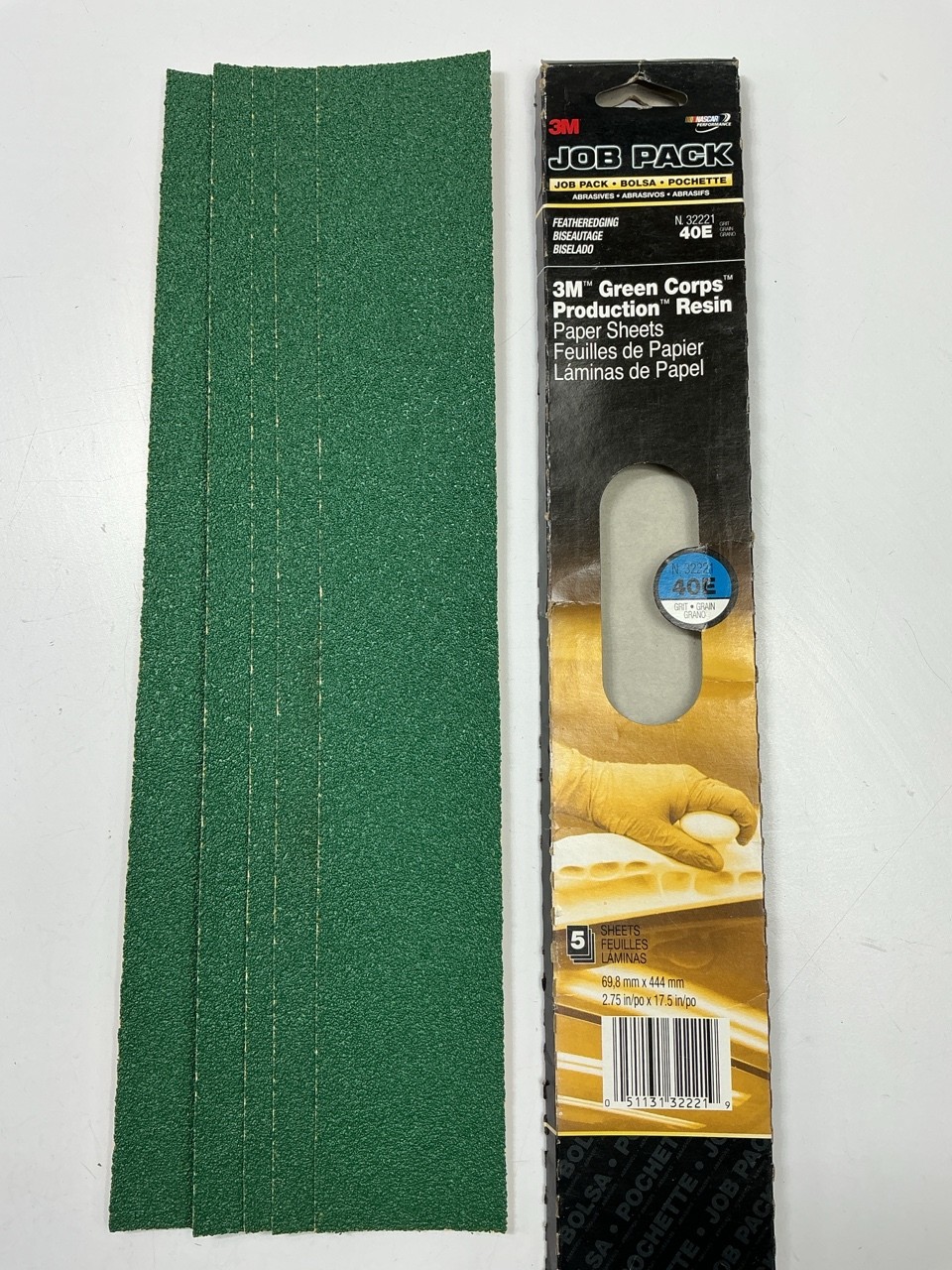 3M 32231 Stikit File Sandpaper Sheet 40 Grit, 2.75″ X 17.5″, 5 Sheets / Pack