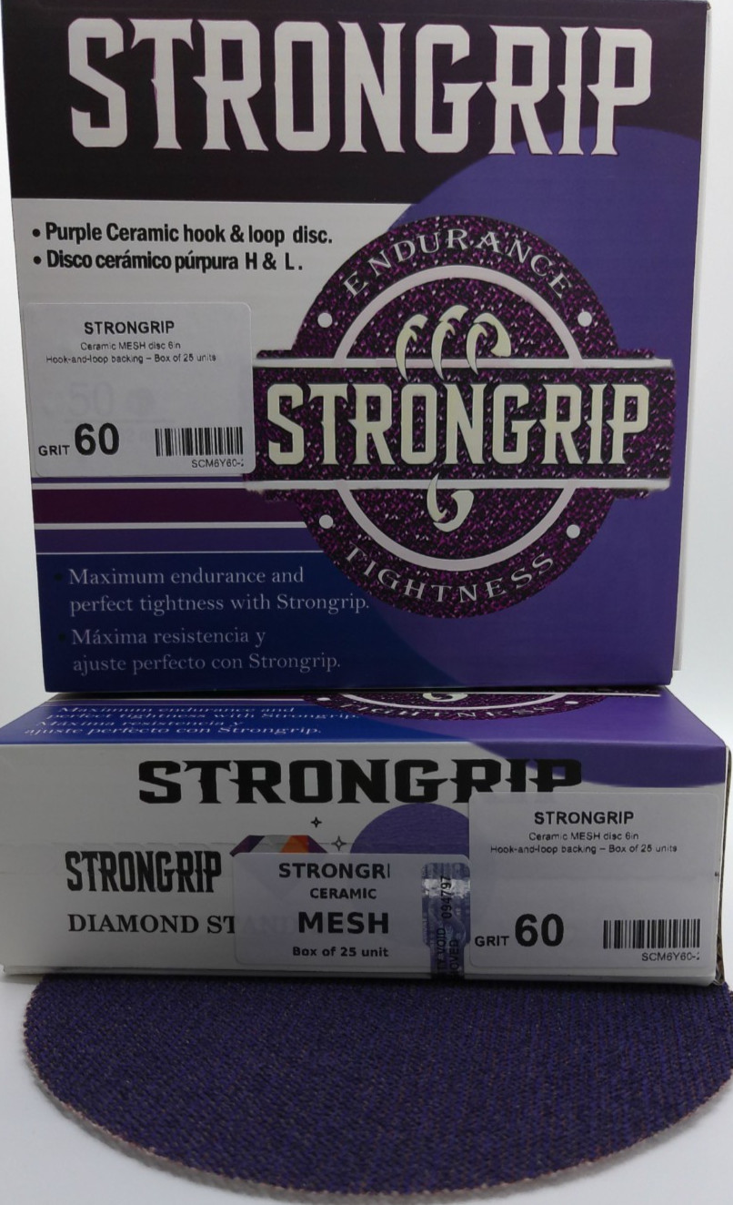 Strongrip Ceramic Mesh Sanding Discs 6 in H & L Purple-Box of 25 Choose Grit