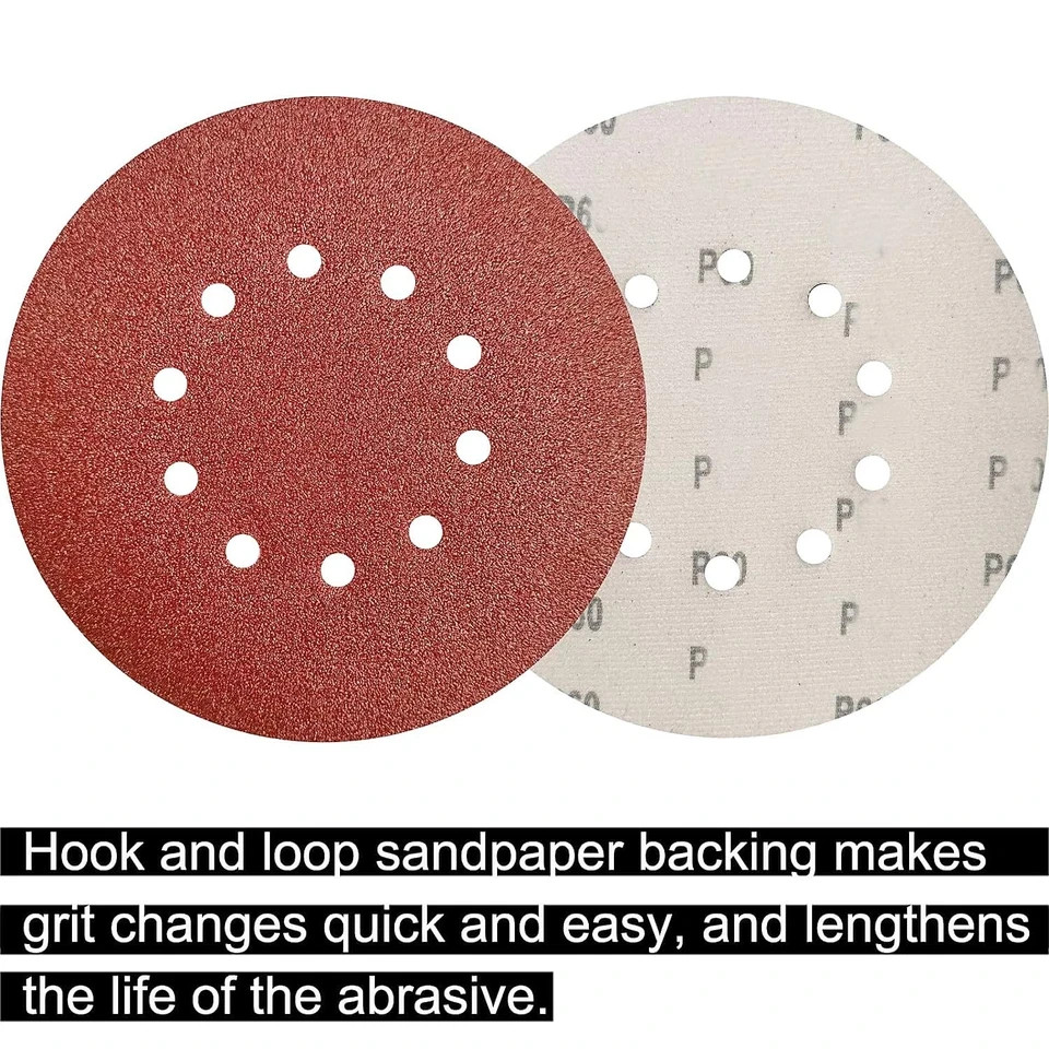 50 Pack 9-Inch 10 Hole 40 Grit Hook-and-Loop Drywall Sandpaper – Aluminum Oxi…