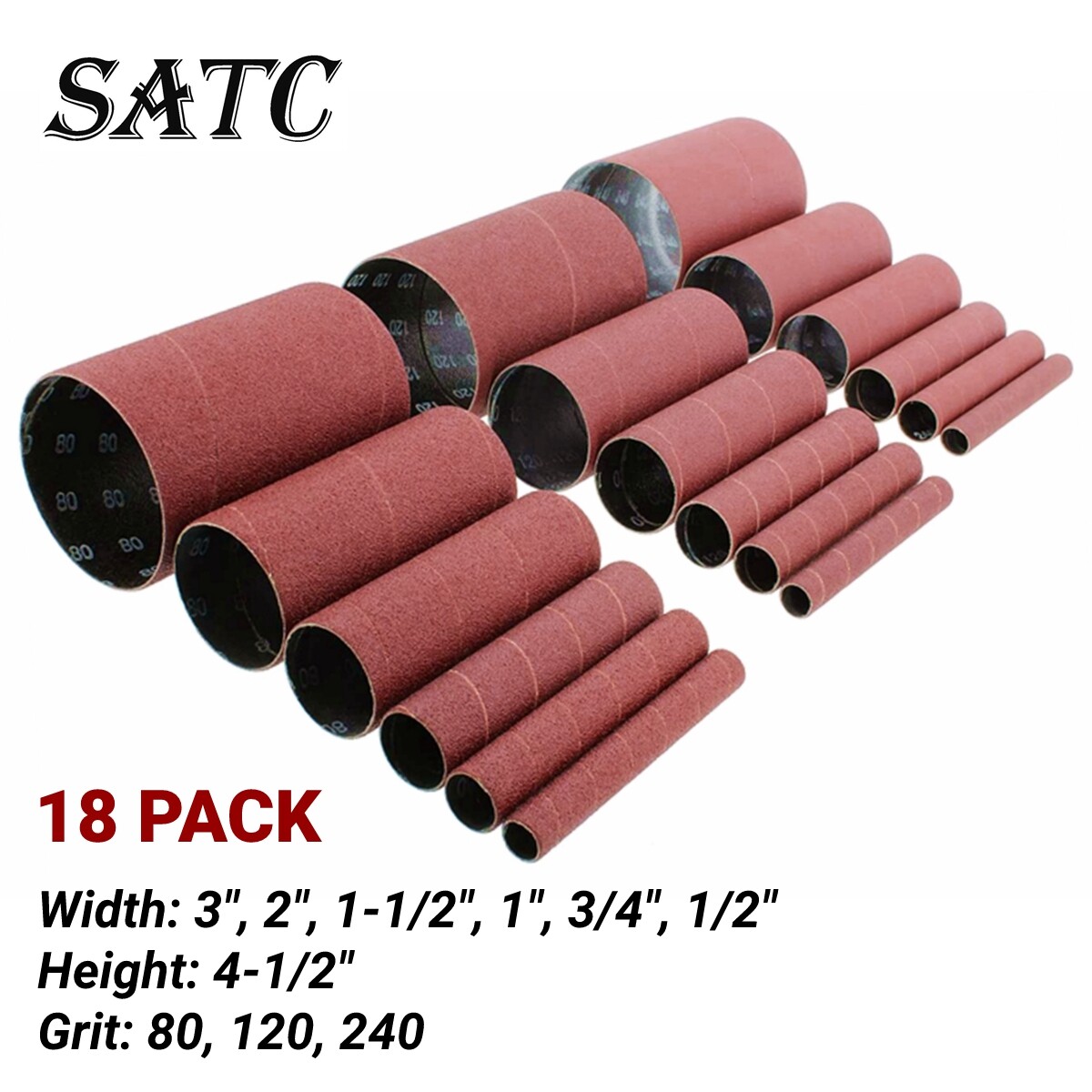4.5″ Replacement Oscillating Spindle Sanding Sleeves 80 120 240 Grit Sandpaper
