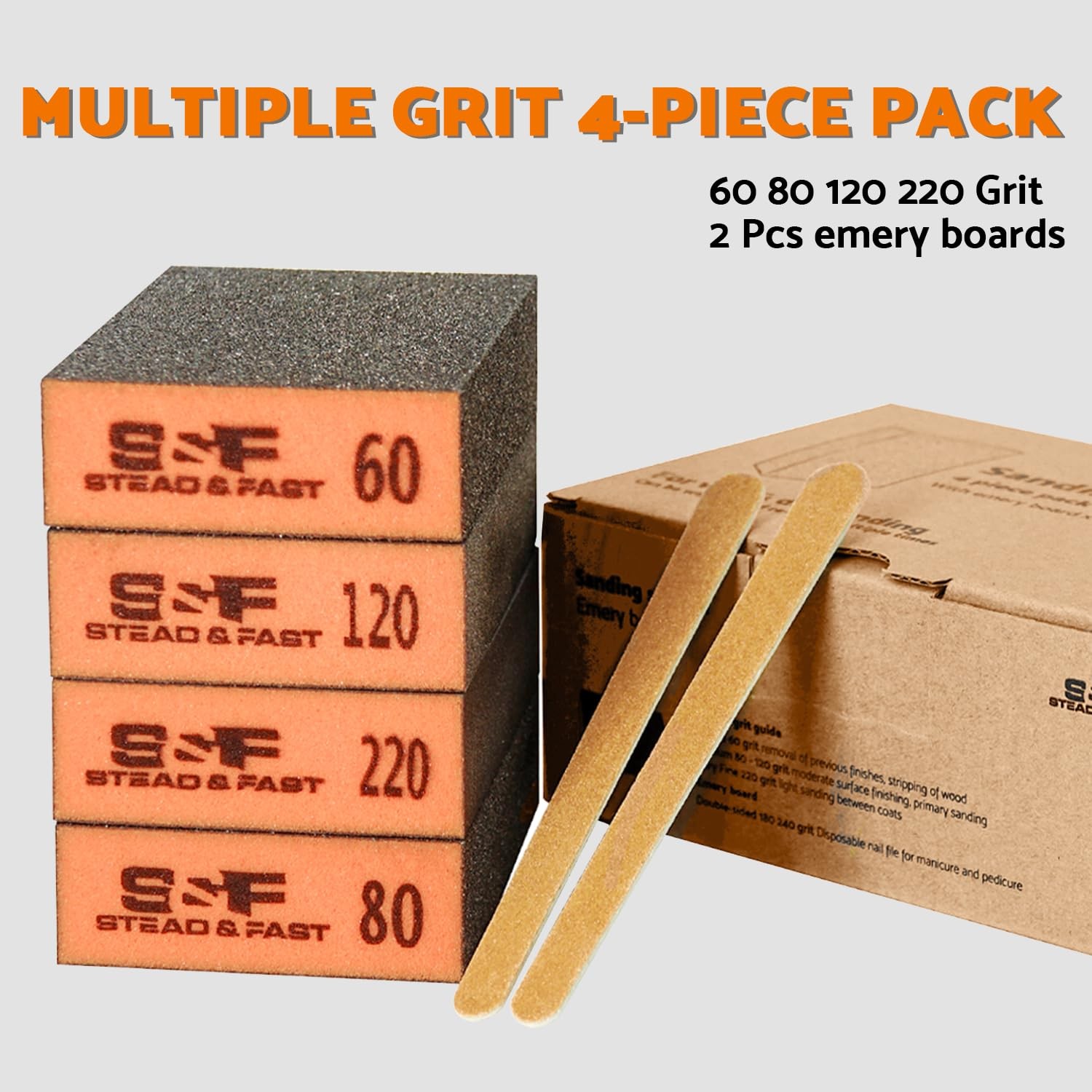Sanding Sponge, 60 80 120 220 Coarse Medium Fine Grit Sanding Block, Sander Spon