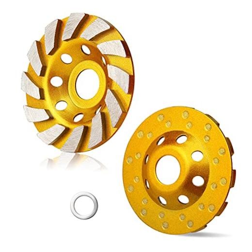 HRLORKC Concrete Turbo Diamond Grinding Cup Wheel 12 Segs Heavy Duty 4 Inch