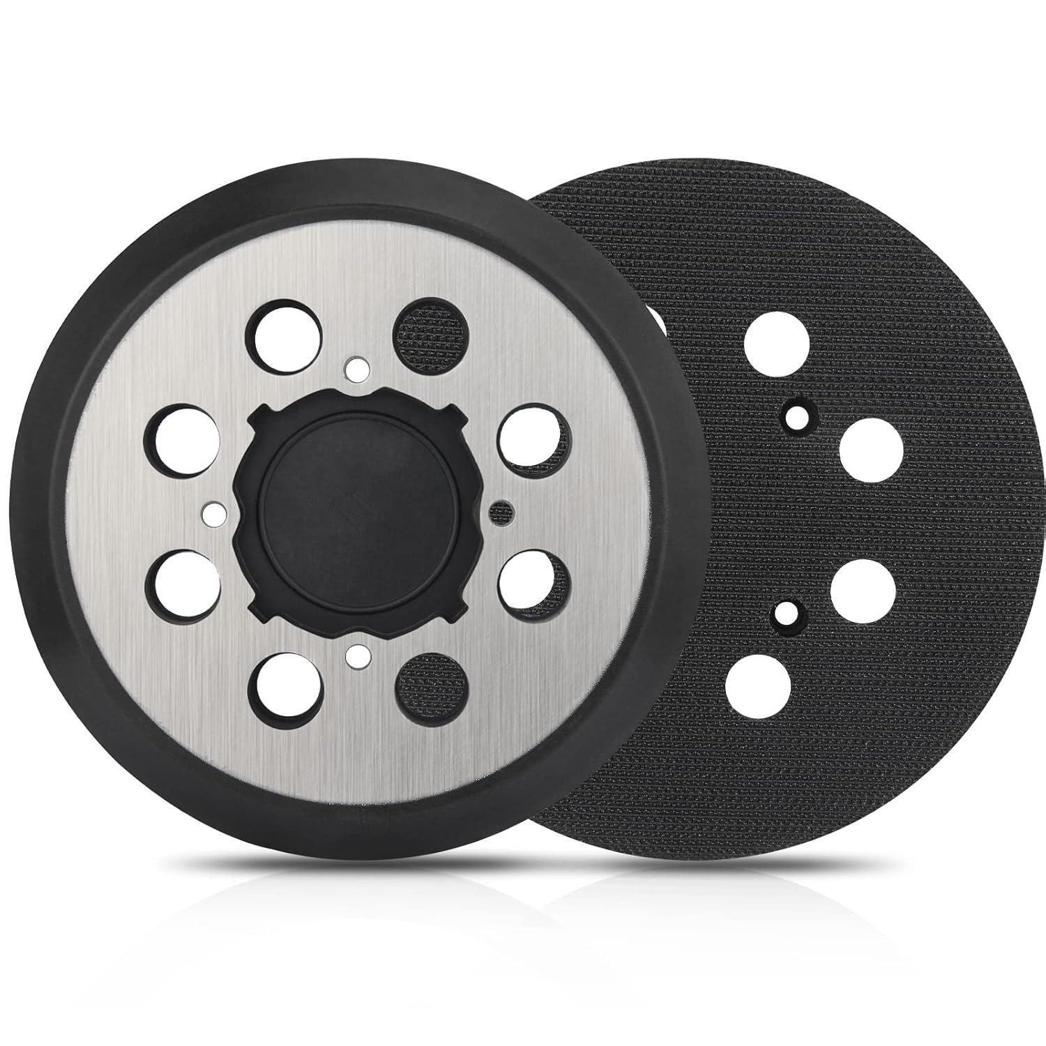 2 Pack 5″ 8 Hole Hook & Loop Replacement Orbital Sander Metal Pad Compatible