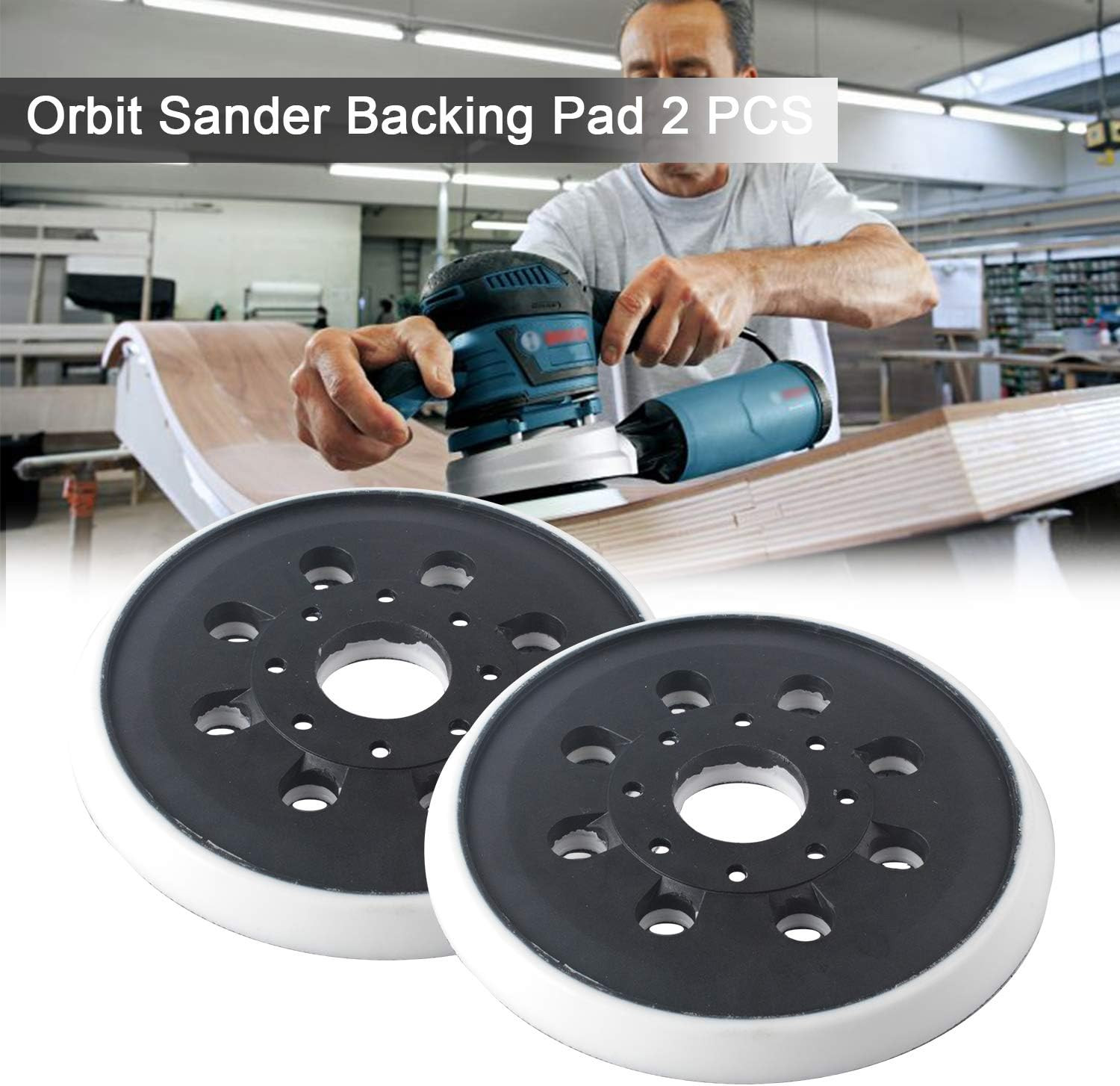 5”ROS20vs Replacement Sanding Pad Compatible with Bosch RS035, 8 Hole Hard Hook-