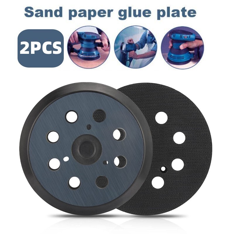 2pcs 5Inch 8-Hole Orbital Sander Hook & Loop Backing Pad for Makita M9204 BO5041