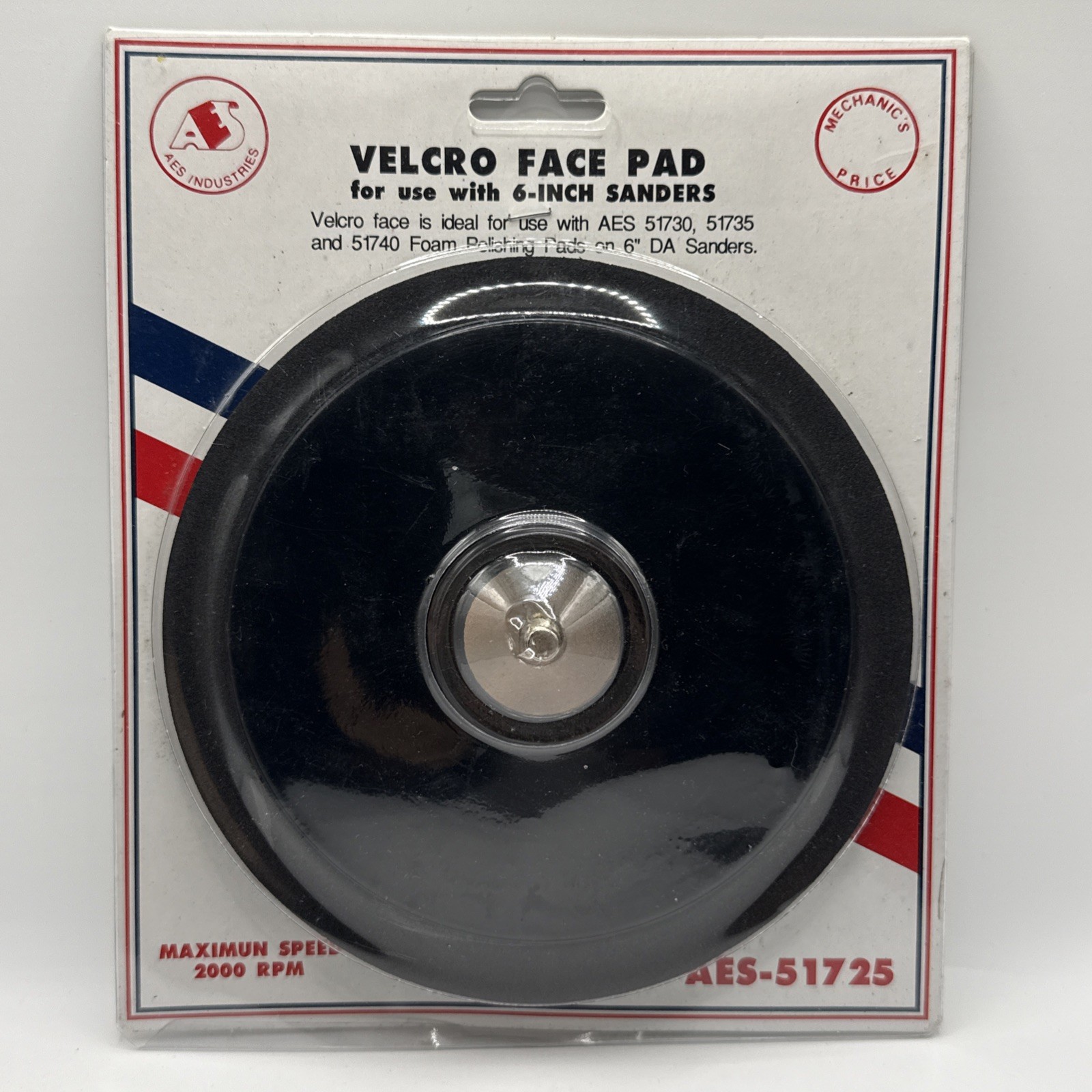 AES Industries 6-1/2″ Face Pad Model AES-51725 Max 2000 RPM New