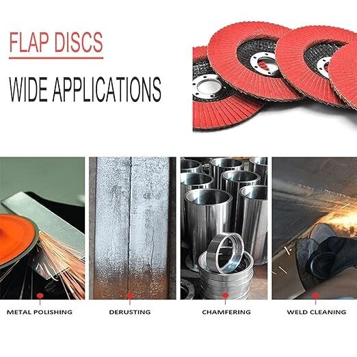 40PCS 115x22mm 4.5″x7/8″ Red Ceramic Flap Discs T29 P60/80/120 Grinding Wheels