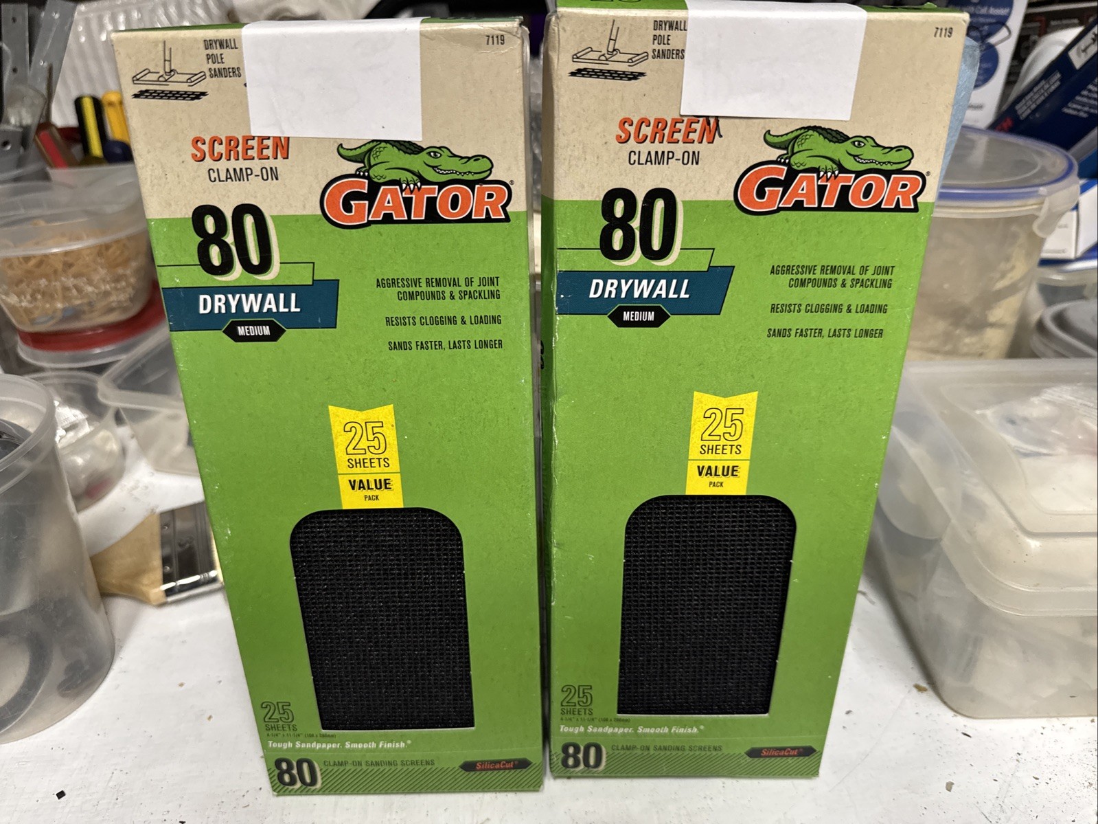 2 packs Gator Drywall Sandpaper 25 Sheets each 4.25″ W x 11.25″ L 80-Grit 50 tot