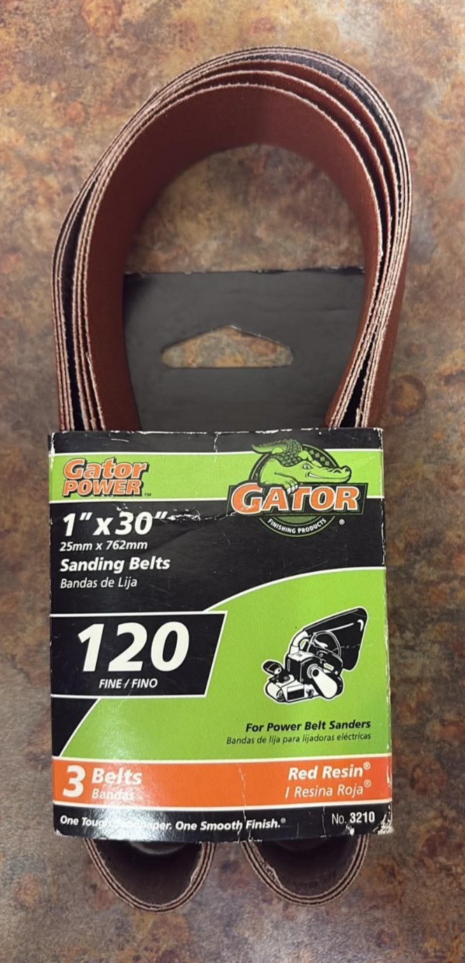 GATOR 1″x30″ Sanding Belts 120 PREPARE Fine 3 Belts Red Resin Free Shipping M O3