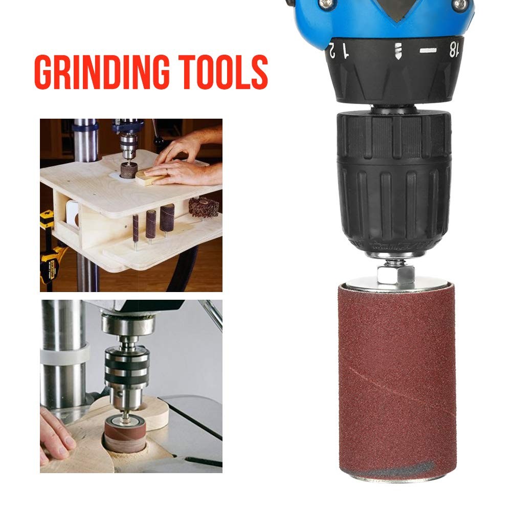 Rubber Sanding Drum Set Spindle Sander Sleeves Case DIY Carpentry Wood Working