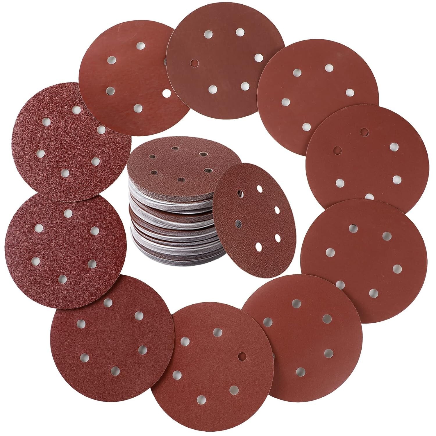 100pcs 6 Inch Sanding Discs Assorted Sandpaper 40 80 120 240 400 600 800 1000 15