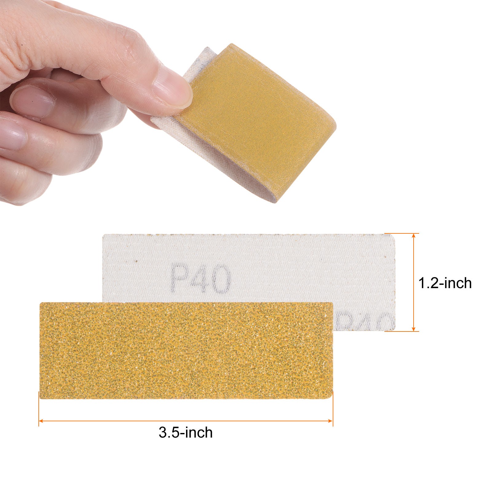 15Set Micro Detail Sander Paper 40 Grit 3.5 x 1.2 Inch Finger Sander Sandpapers