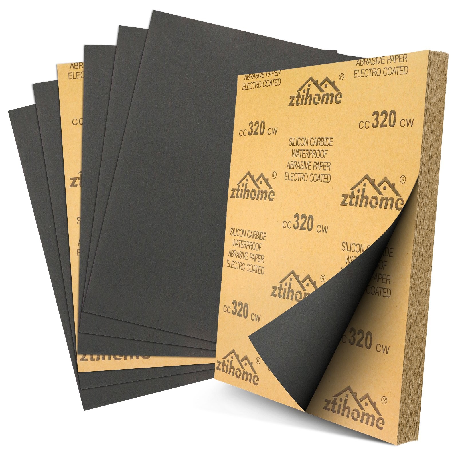 50pcs Wet Dry Sandpaper 320 Grit Assortment 9×11” Abrasive Paper Sheet Sanding