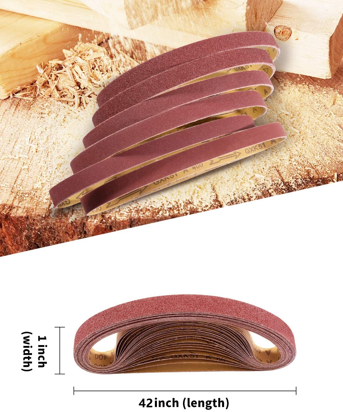 12PCS 1×42 inch Sanding Belts Belt Sander Sandpaper 60 80 120 150 240 400 Grit