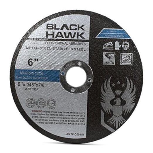 Metal and Stainless Steel Thin Cut Off Wheels for Angle 6” x .045” x 7/8”