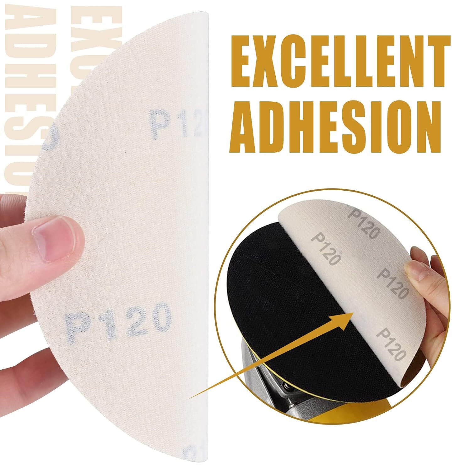 SATC 25PCS 5″(125mm) 0-Hole Hook&Loop Sanding Disc P150, A/O Abrasive for Wood
