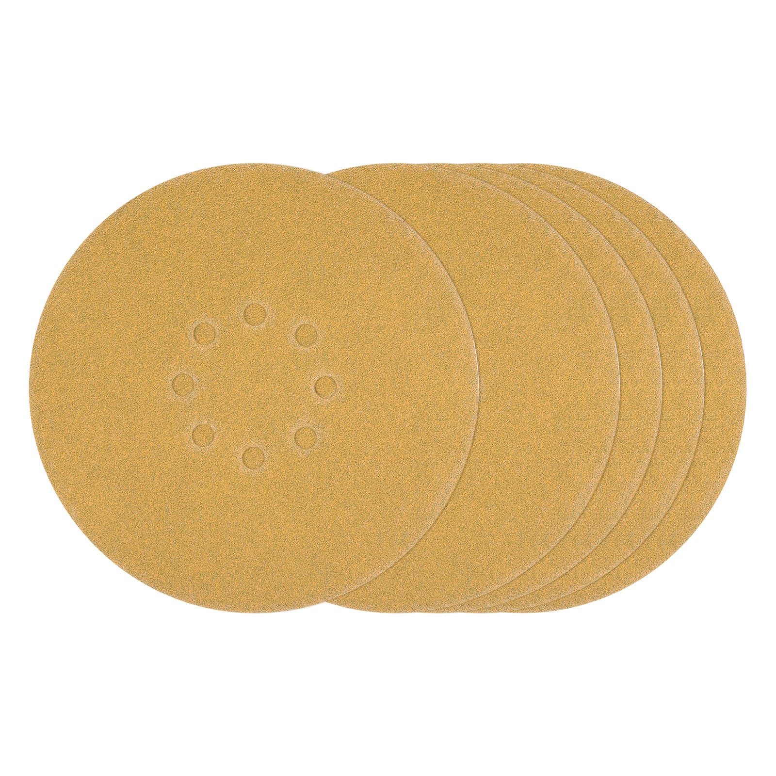 10 Pcs Sanding Disc 8-7/8 Inch 80 Grit 8 Hole Random Orbital Sandpapers, Yellow