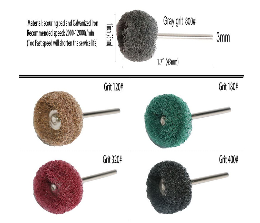 50PCS Abrasive Buffing Polishing Wheel Set for Rotary Tools,Non-Woven scouring