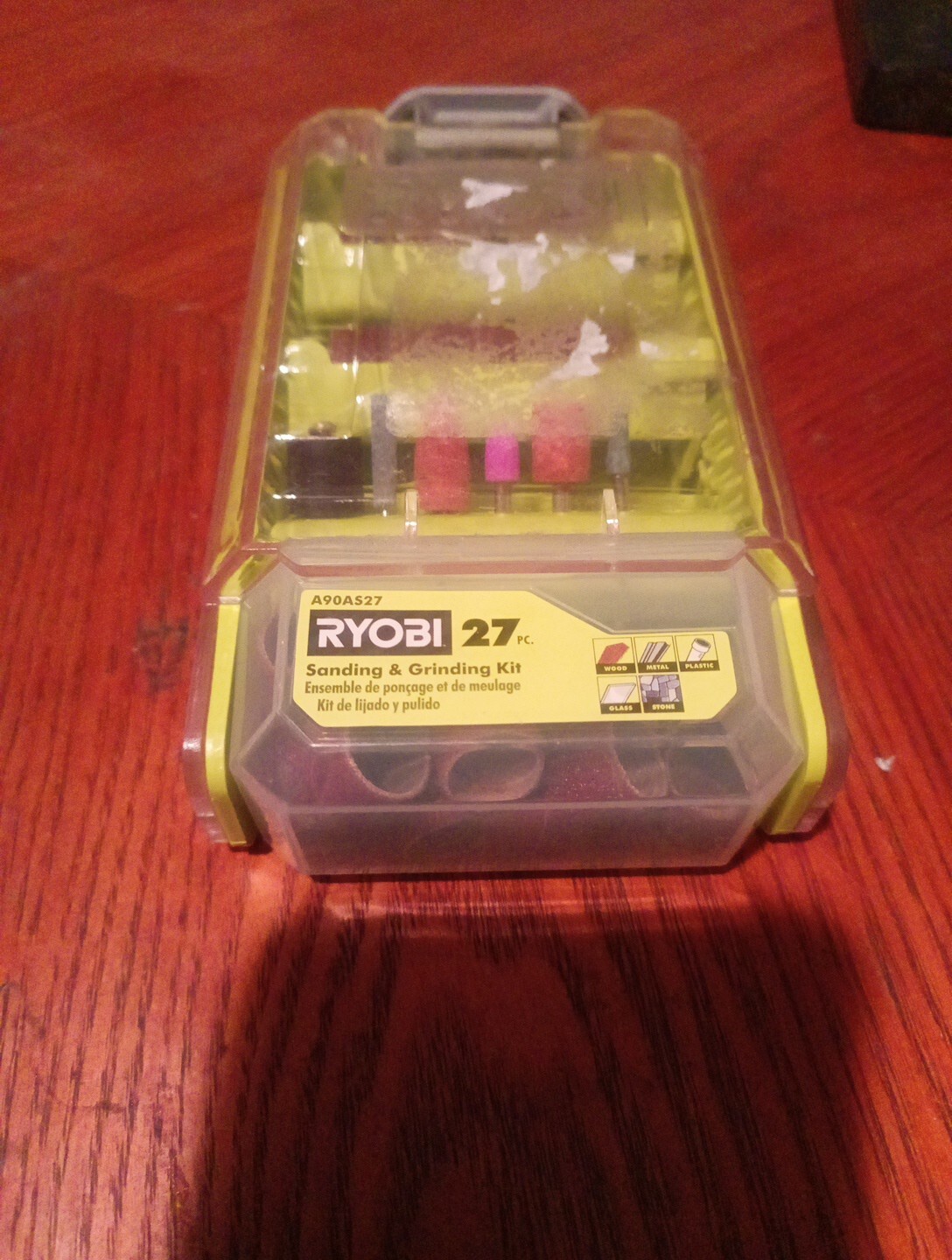 Ryobi Rotary Sanding and Grinding Kit, A90AS27, Wood, Metal, Plastic, 27 Pcs.