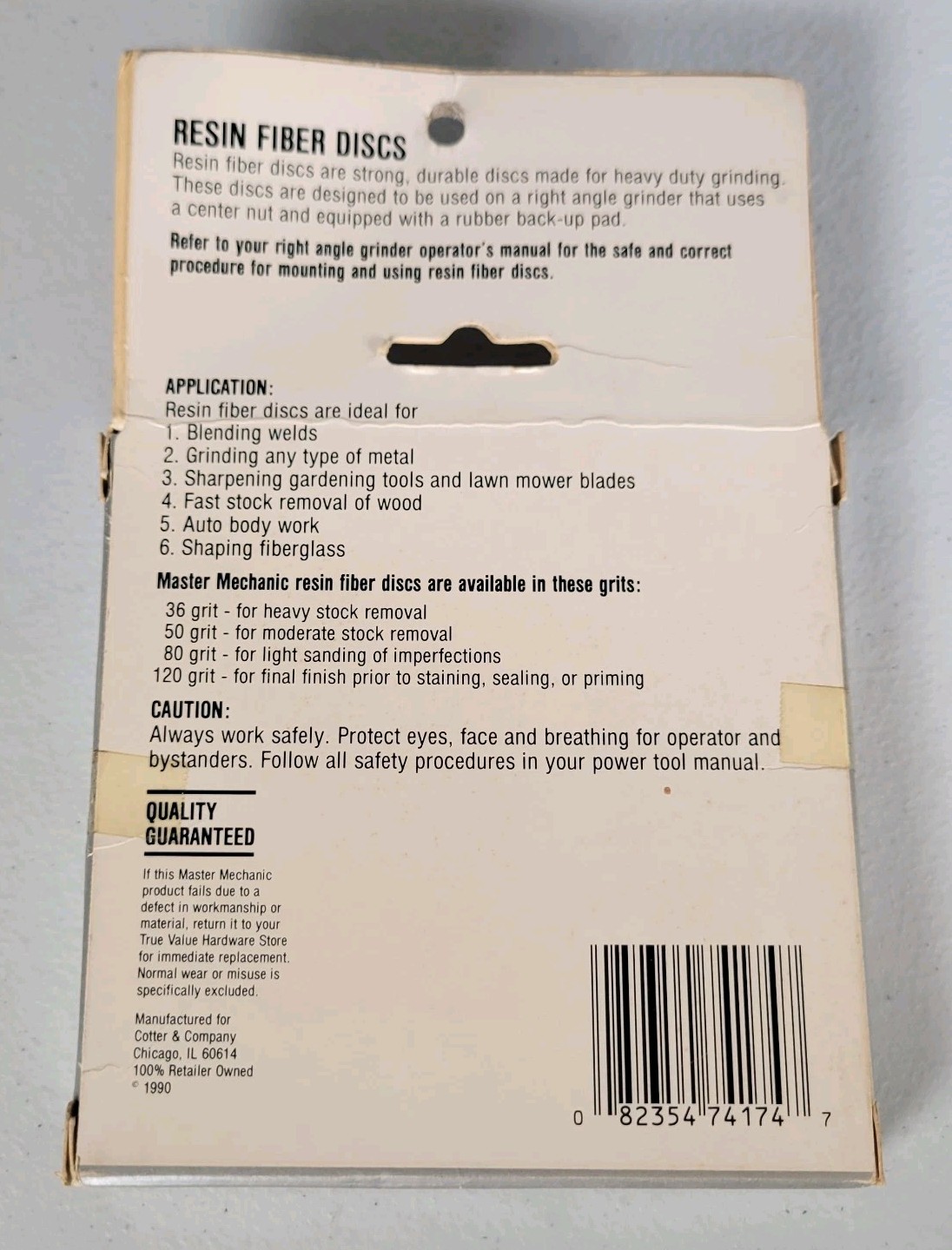 (2) Master Mechanic Professional 4″x5/8″ Resin Fiber Discs Medium 80 Grit VTG