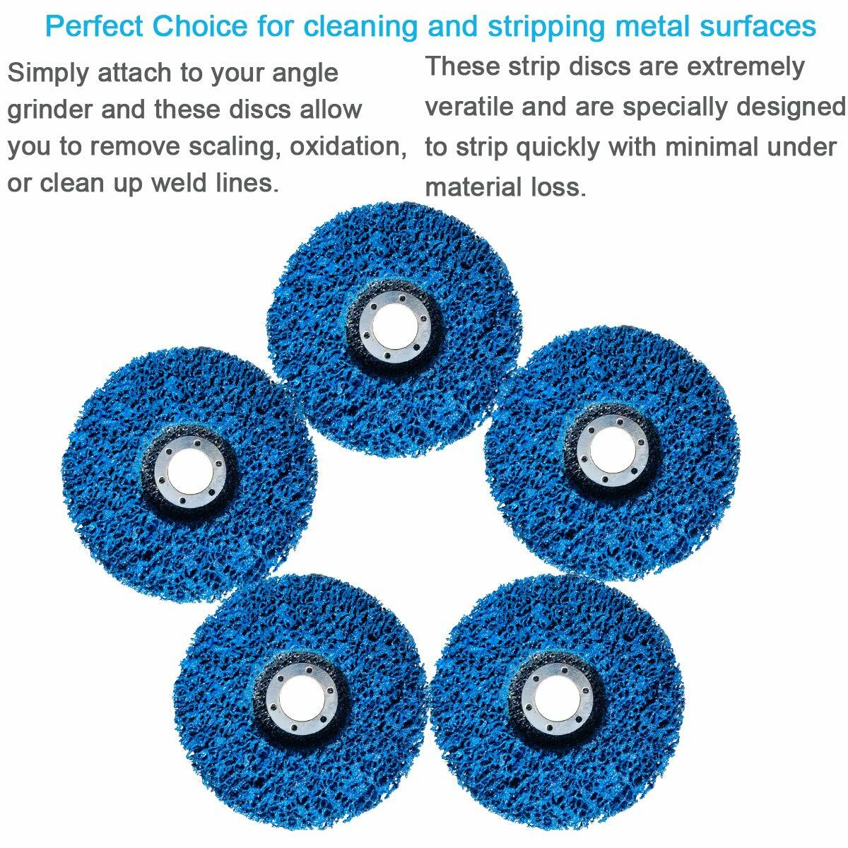 5PACK 4.5 inch Strip Discs 4-1/2″ x 7/8″ Bule Stripping Wheels for Angle Grinder