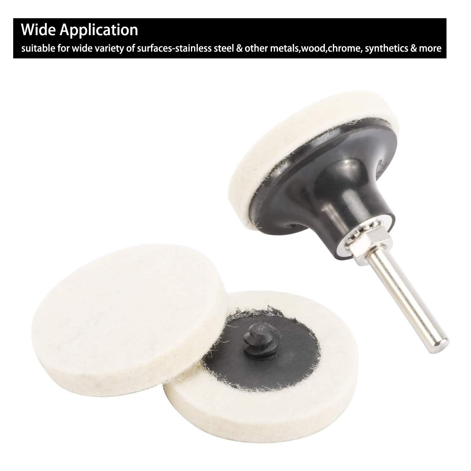 30 Pcs 2″ Compressed Wool Fabric Quick Change Disc Polishing Buffing Pads Wheels