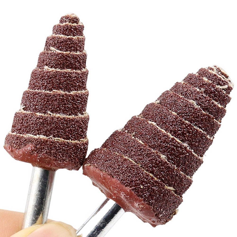 5× Sandpaper Tapered Cone Grinding Head Polishing Sanding for Wood Plastic Metal