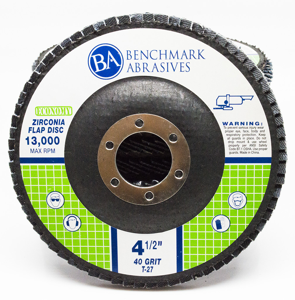 10 Pack – 4.5″ Economy Flap Disc Grinding Wheels Type 27 (Flat Face)