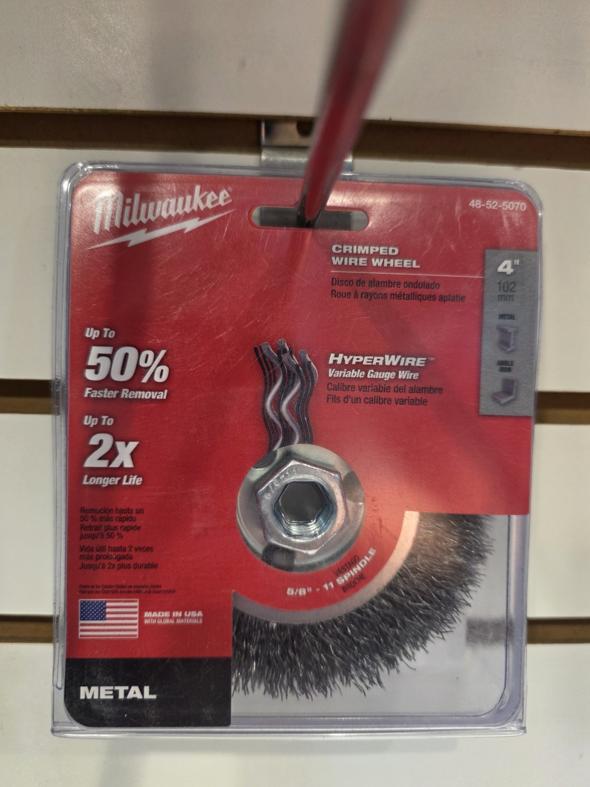 Milwaukee Crimped Wire Wheel 48-52-5070 4″ Radial Carbon Steel Hyperwire USA