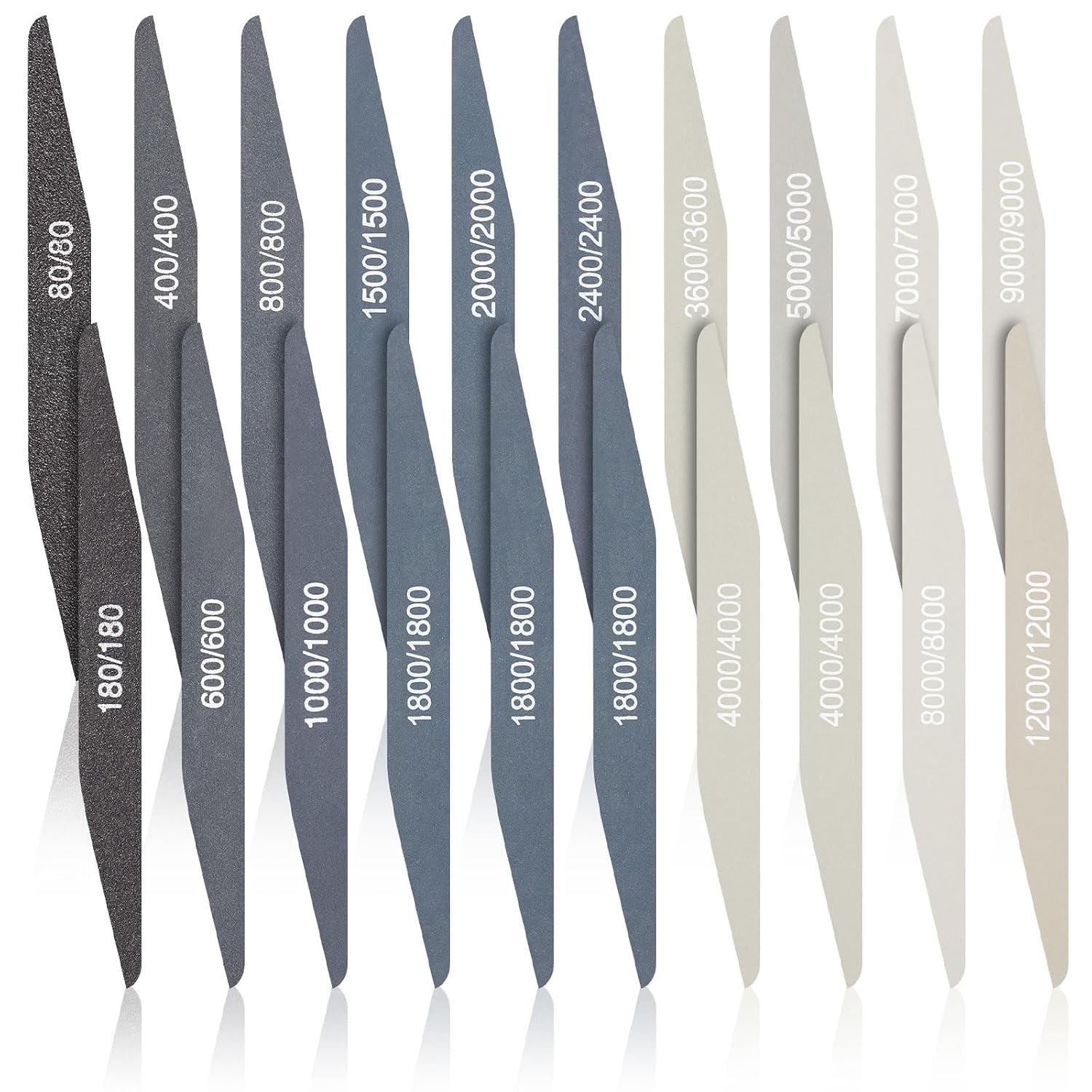 20 Pcs Model Sanding Sticks,Low and High Grits,Double Angle Shape