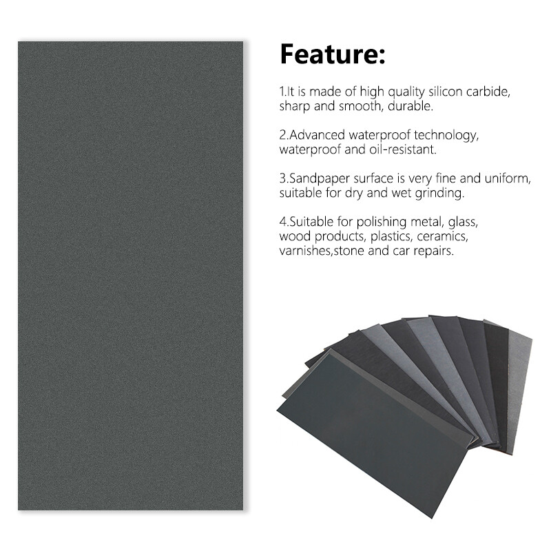 60Pcs Sandpaper Sand Paper Sanding Sheets Grits 80-3000 Wet Dry Wood Car Metal