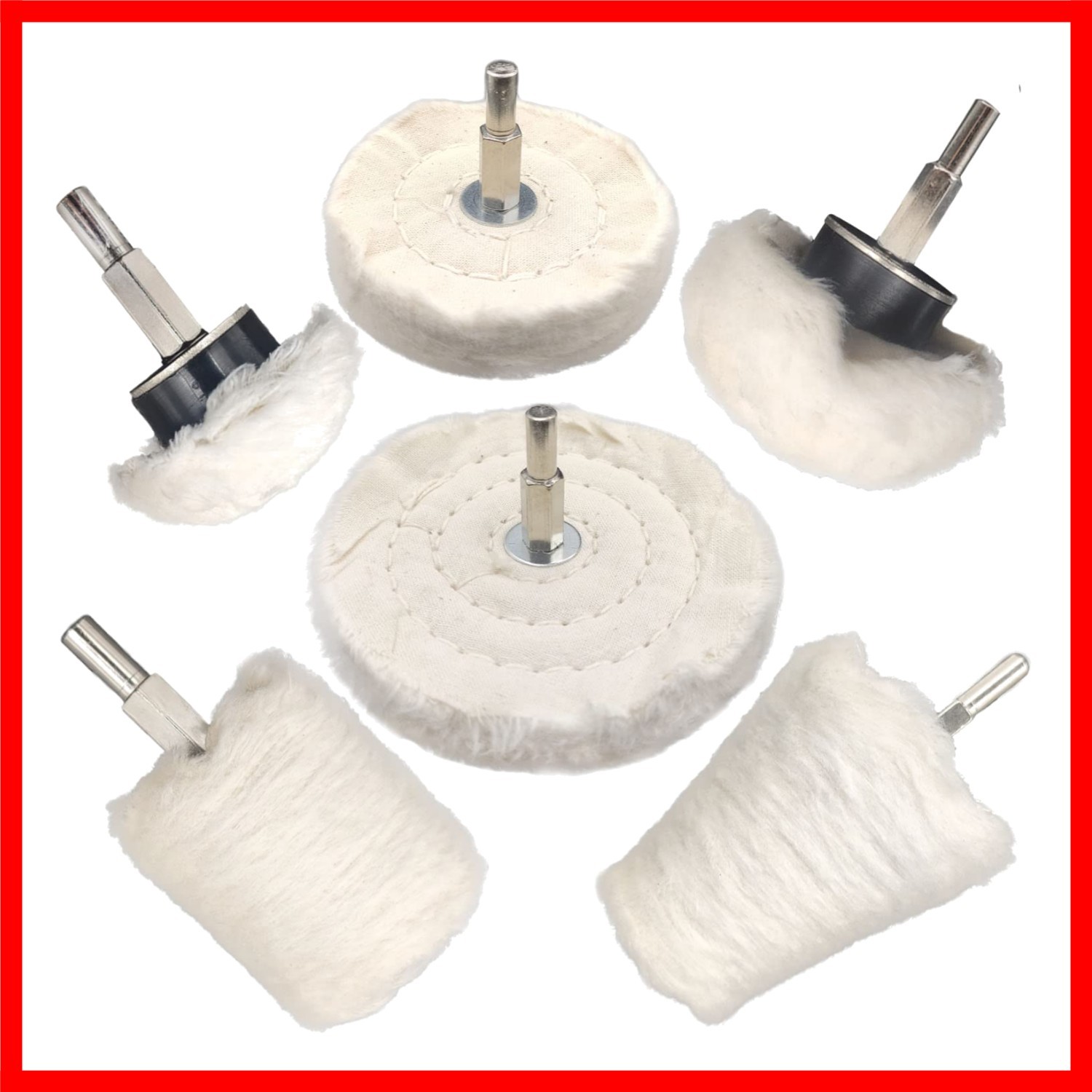 6-Piece Drill Buffing Wheel Kit for Metal & More